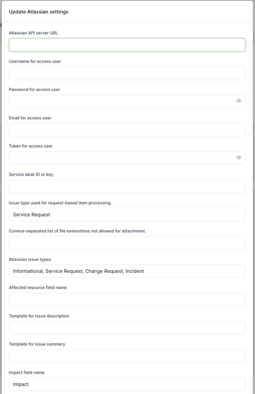Atlassian configuration
