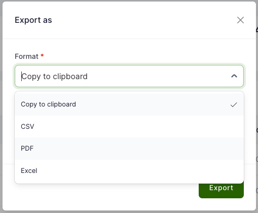 Invoice export