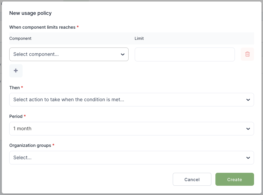 New offering usage policy