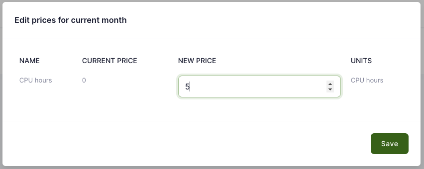 Offering prices