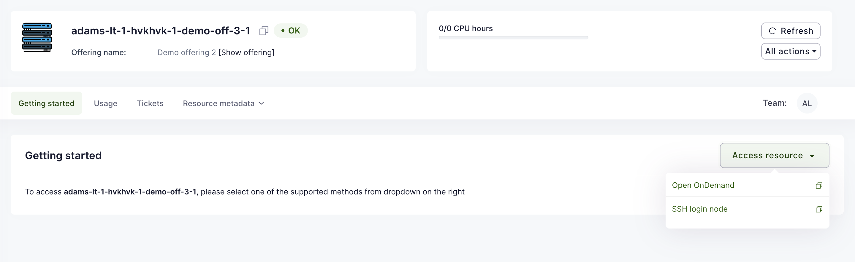 Resource endpoints