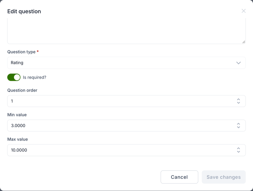 Editing a rating question