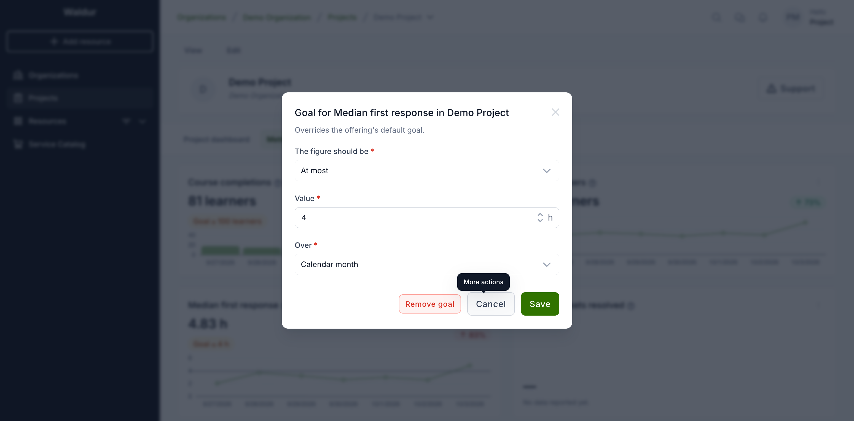Setting a project's goal