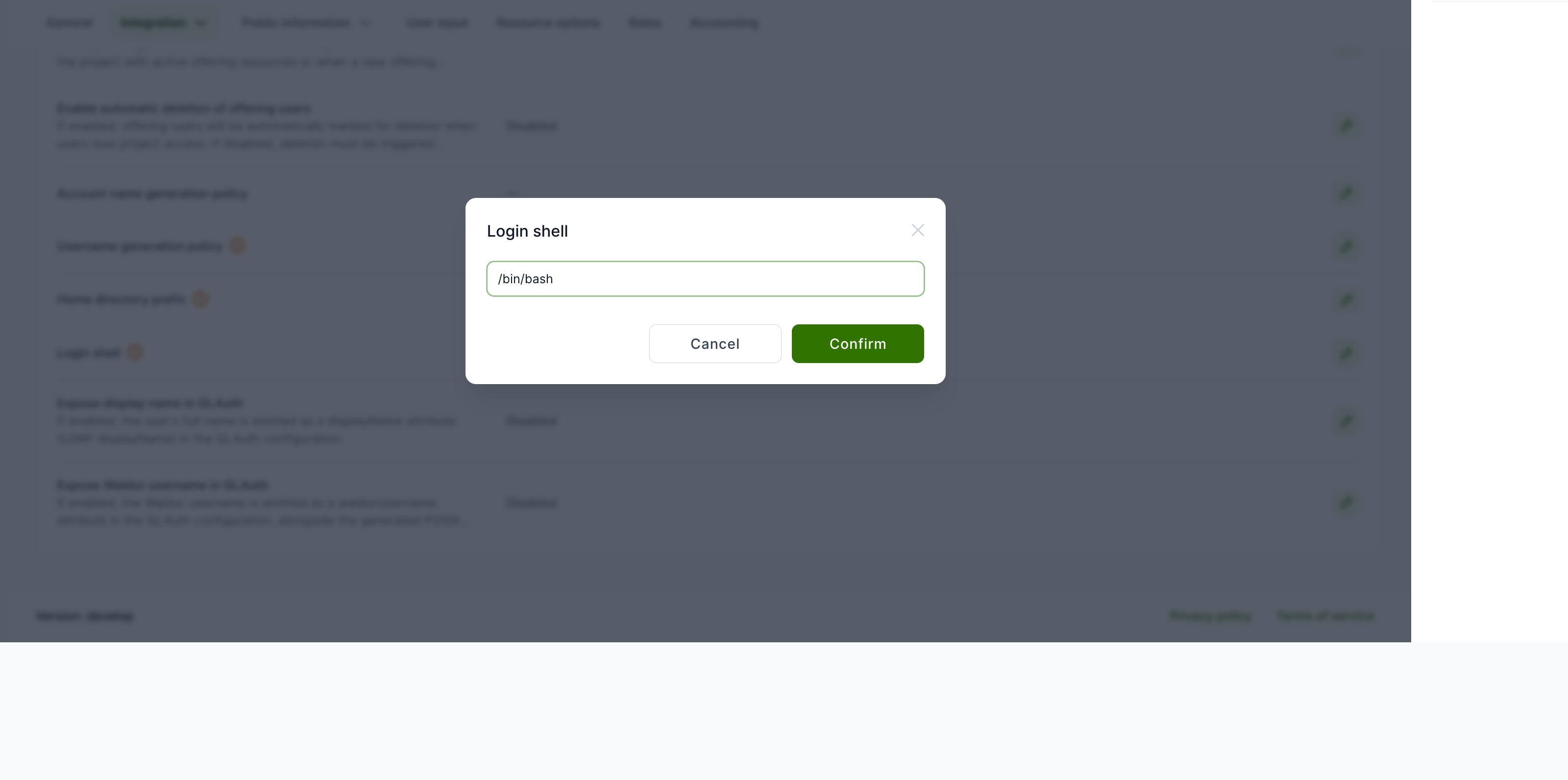 Editing the login shell